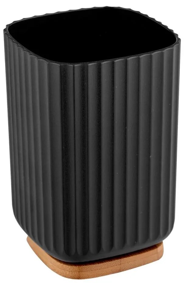 WENKO 25297100 - Чаша за зъбна четка ROTELLO 8,5x11 cm черна/кафява