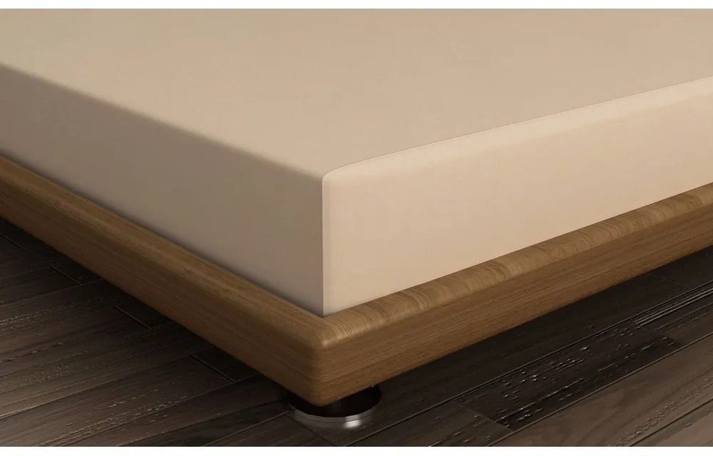 Бежов еластичен памучен чаршаф 140x200 cm – Mijolnir