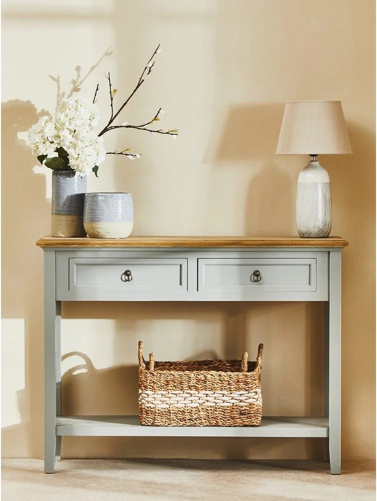 Сива конзолна маса от масивна Пауловния 34,5x99 cm Henley – Premier Housewares