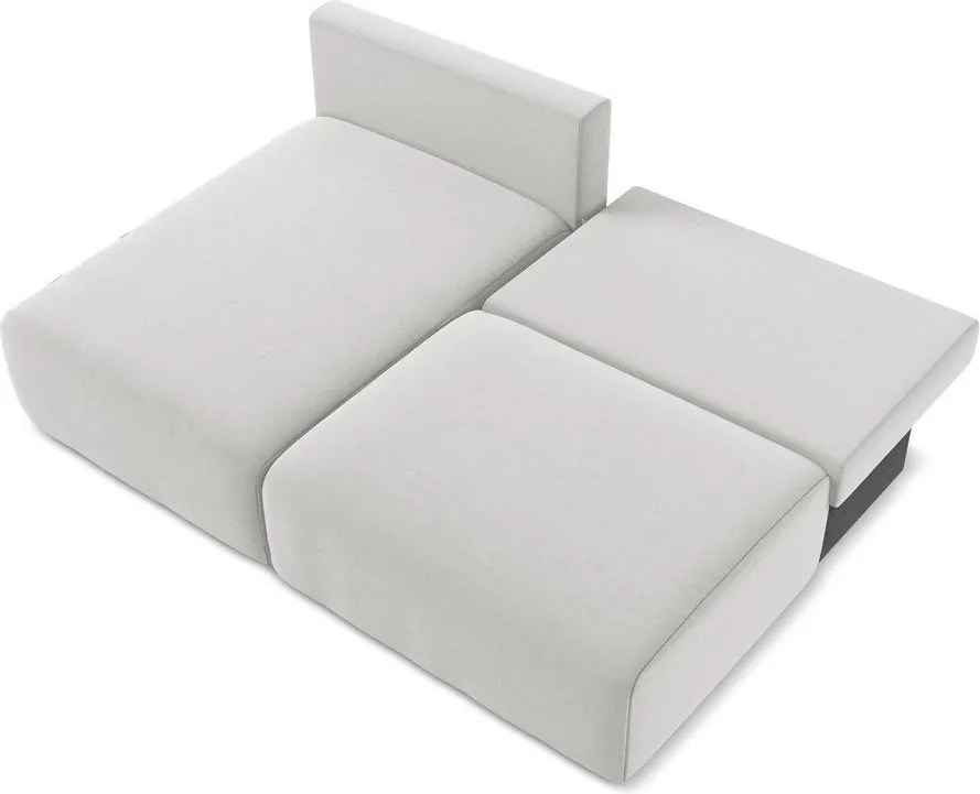 Светлосив кадифен сгъваем/с място за съхранение ъглов диван (ляв ъгъл) Kalena – Makamii