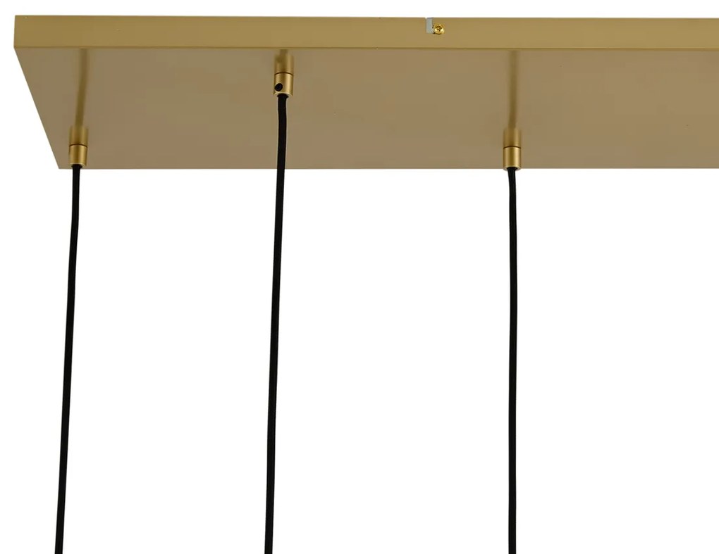 Арт Деко висяща лампа златна с дъгово стъкло 8 светлини - Sandra