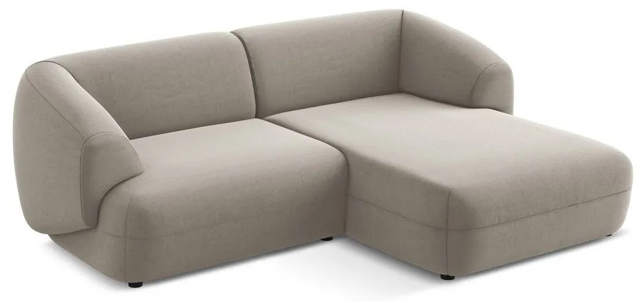 Бежов кадифен ъглов диван (десен ъгъл) Moana – Makamii