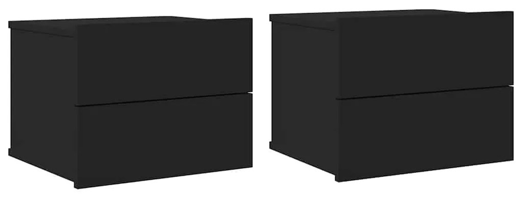 801056 vidaXL Нощни шкафчета, 2 бр, черни, 40x30x30 см, инженерно дърво
