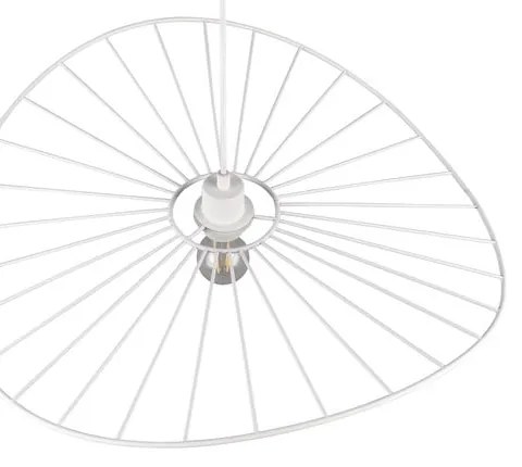 Бяло висящо осветително тяло ø 60 cm Chapeau - Reality