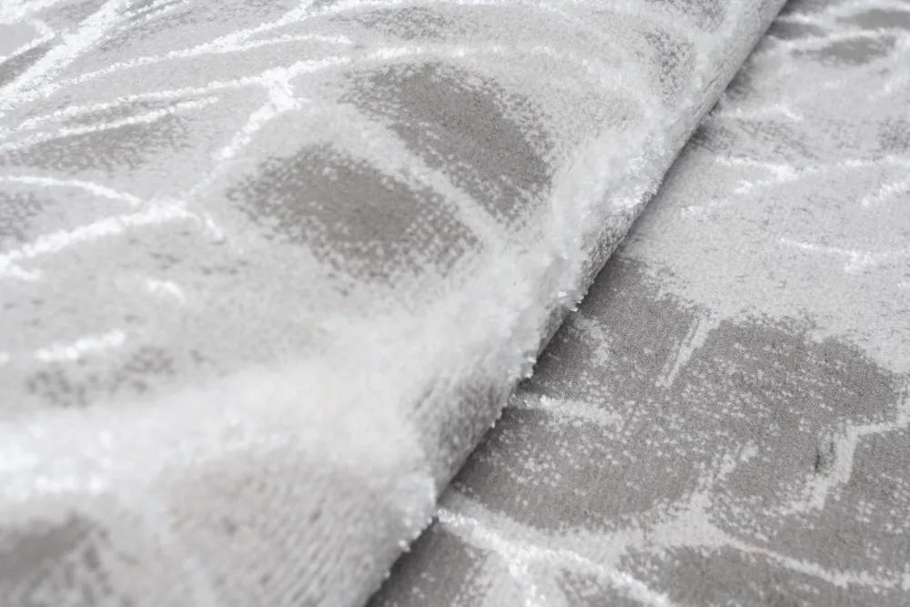 Опростен модерен килим в сиво с бял мотив Ширина: 80 см | Дължина: 150 см