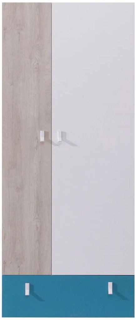 Гардероб Planet 2-врати-White - Dub - Navy blue