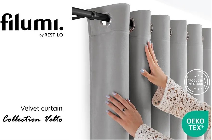 Сива затъмняваща завеса 265x175 cm Velto – Filumi