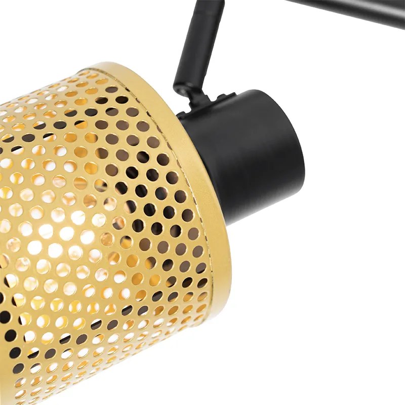 Индустриален прожектор черен със злато 2-светлина - Kayden