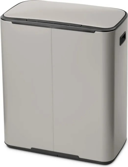 Кош за боклук Brabantia Bo Pedal 1010450, 2x30 л, Плавно затваряне, Противоплъзгаща основа, Светлосив