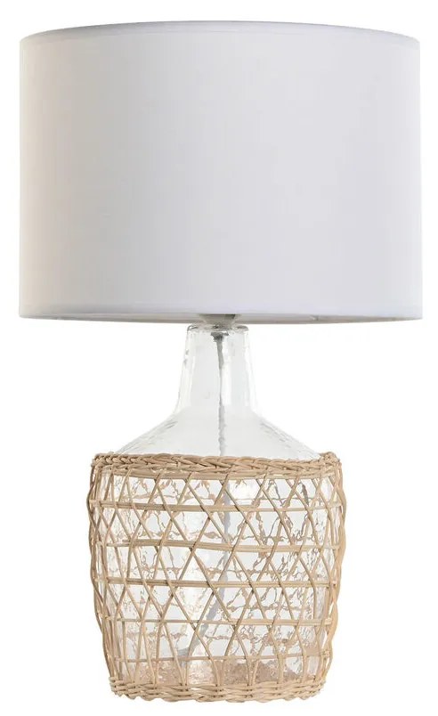 Настолна лампа Home ESPRIT Бял Кафяв Кристал Въже 220 W 60 V 28 x 28 x 45 cm (2 броя)