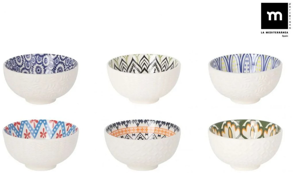 Сет японски купи LA MEDITERRANEA, 11.5x6cm, порцелан, 6 бр