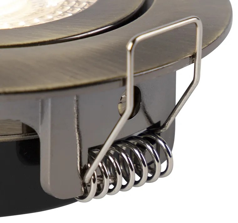 Комплект от 5 модерни вградени прожектори бронз с LED 3-степенна димируема - Mio