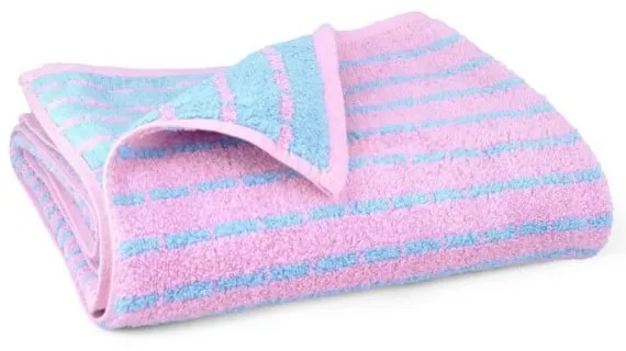 Синя/розова кърпа от тери със смес от бамбук 50x100 cm Nuance – JUNA