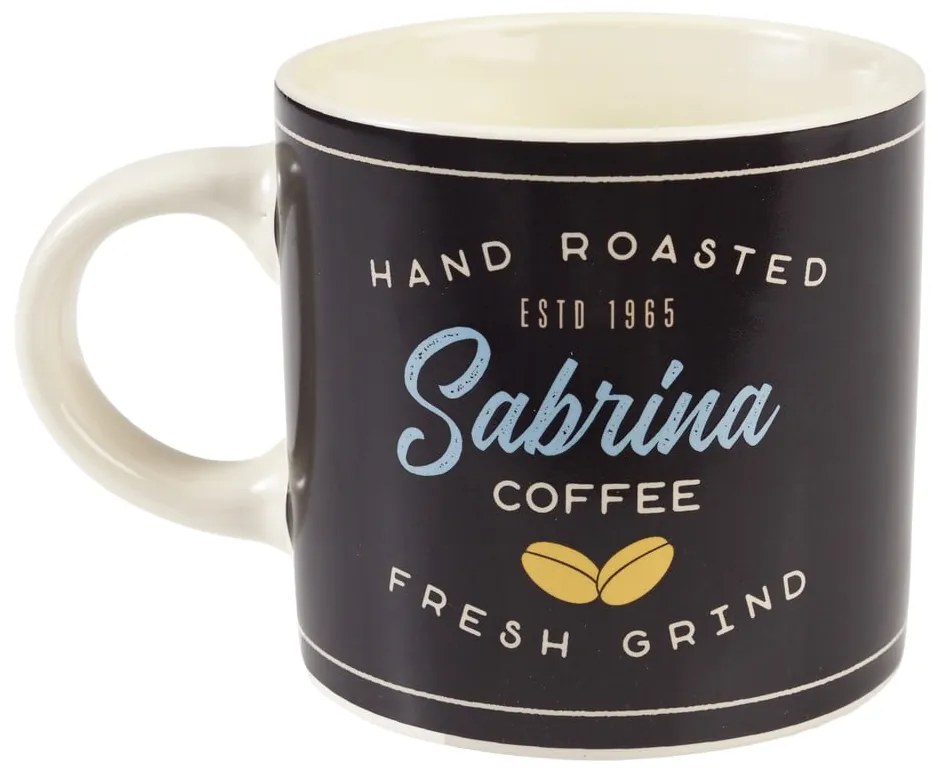 Антрацитна/кремава керамична чаша 350 ml Sabrina – Rex London