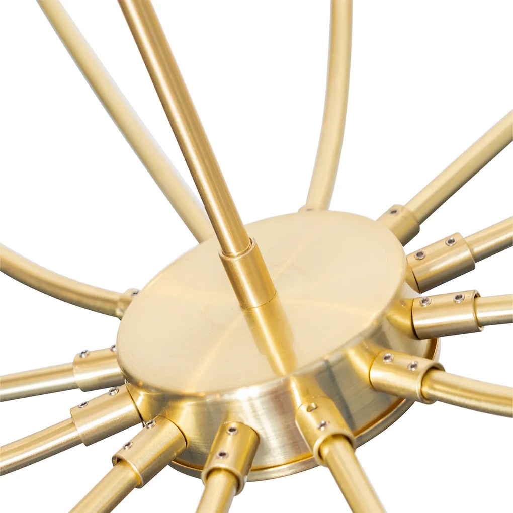 Класически висящ аплик златен със стъкло 12-светлина - Elien