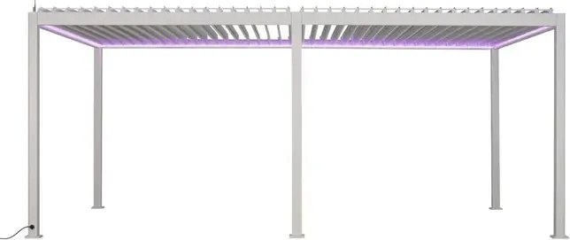 Електрическа пергола Hesperide Evora, Бял алуминий, 6x3.6 m