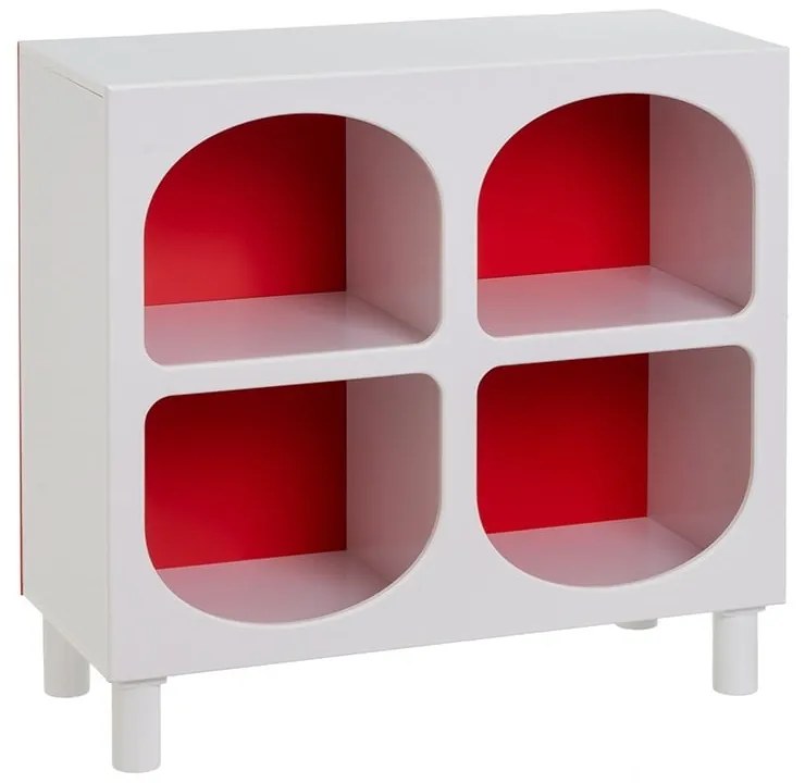 Червено-бяла библиотека 76x70 cm – Casa Selección