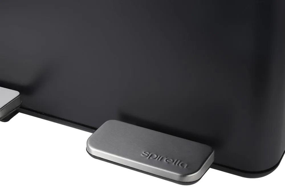 Матово черно стоманено кошче за боклук 2x20 l за рециклиране с педал Aliya – Spirella