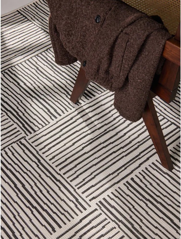 Черен/кремав килим за открито и закрито 160x230 cm Haringey Nightingale – Ted Baker