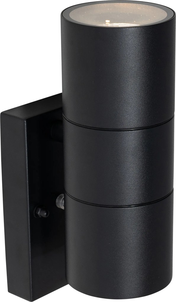 Външен аплик черен 2-светлинен AR70 със сензор светло-тъмно - Duo