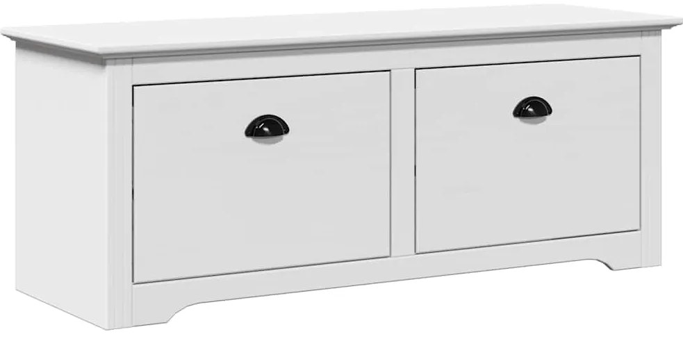 4016869 vidaXL L Пейка за антре "BODO" Бяла 114x40x45 cm