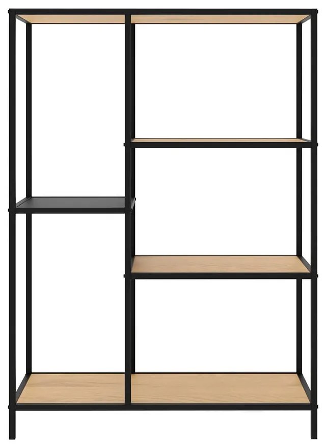 Библиотека от декор от дъб в черен и естествен цвят 80x112x35 cm Altino – Unique Furniture