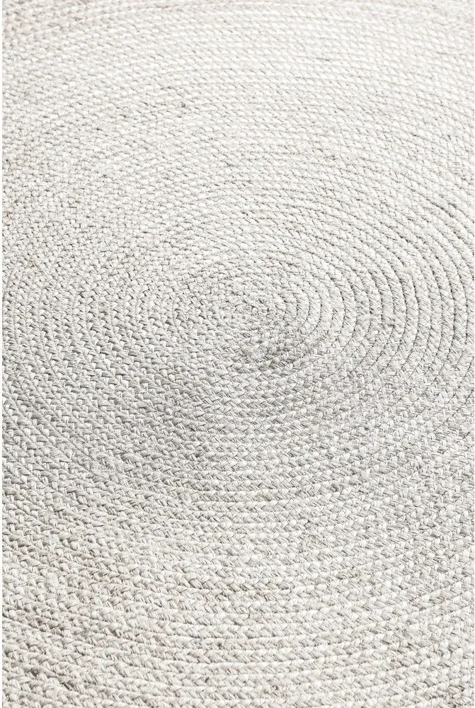 Бял двустранен/ръчно изработен ютен кръгъл килим ø 140 cm Braided – Hanse Home