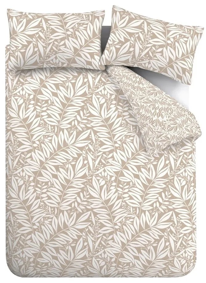Светлокафяво единично спално бельо 135x200 cm Sorrel Leaves – Catherine Lansfield