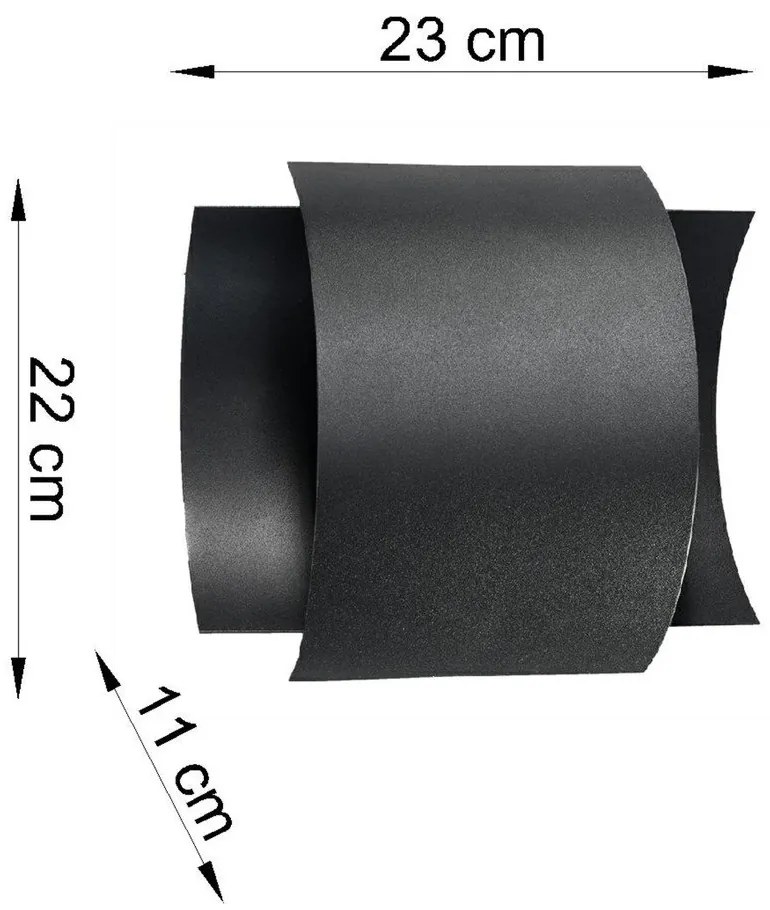 Черна стенна лампа Forgmi - Sollux