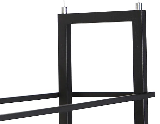 Интелигентна висяща лампа черна с дърво и рафт 4-светлина с Wi-Fi A60 - Cage Rack