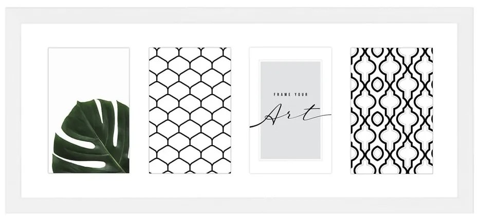 Бяла пластмасова рамка за стена 50x20 cm