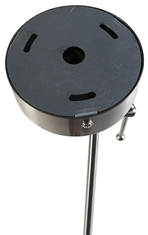 Висяща лампа стомана с абажур от лен тъмно сив 35 см - Blitz