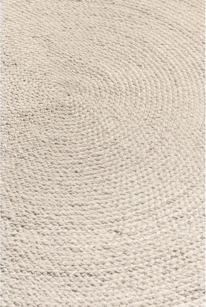 Кремав двустранен/ръчно изработен ютен кръгъл килим ø 200 cm Braided – Hanse Home