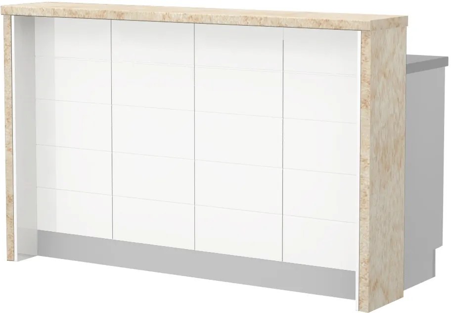 Островна кухненска пейка Hudson-Length: 160 cm.-White-Latino Marble