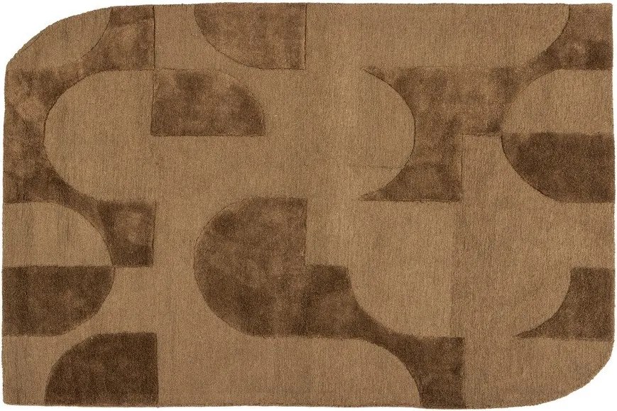 Кафяв килим със смес от вълна 170x240 cm Livo – WOOOD