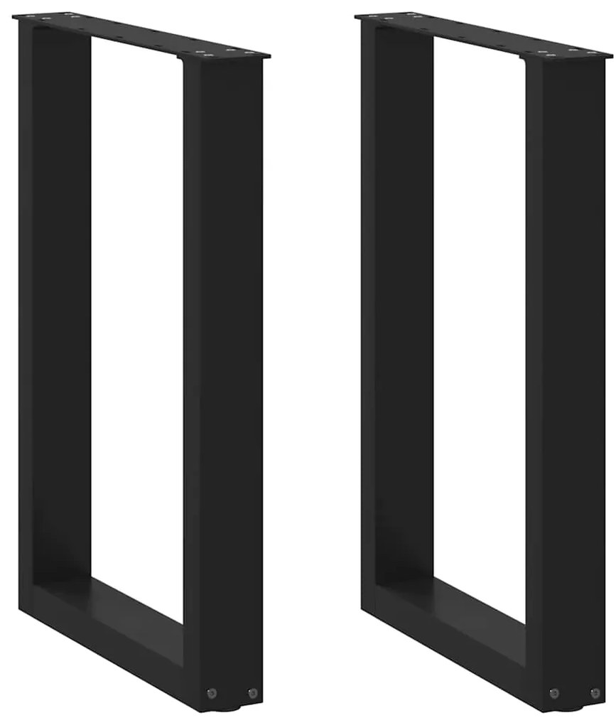 4013176 vidaXL Крака за трапезна маса, U-образни, 2 бр., черни, 50 x (72-73) см, стомана