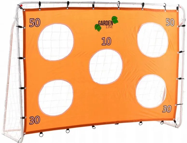 Футболна врата с мрежа и брезент с мишени 213x152x75 cm