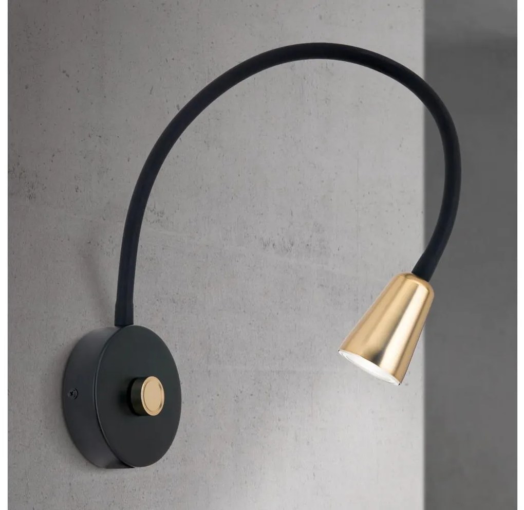 Orion - димируема гъвкава стенна лампа DOTTY 1xGU10/10W/230V черна/месинг