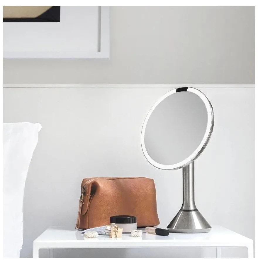 Козметично огледало със светлина/увеличително (5x) ø 20 cm Sensor – simplehuman