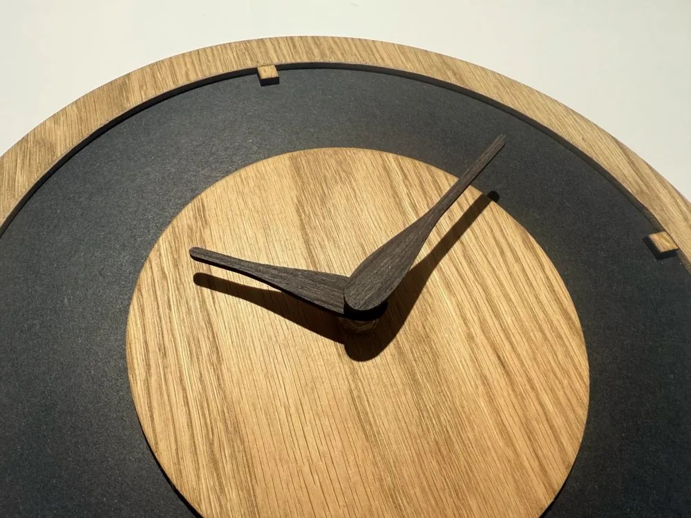 Дъб Flow Дървен стенен часовник - 30 cm