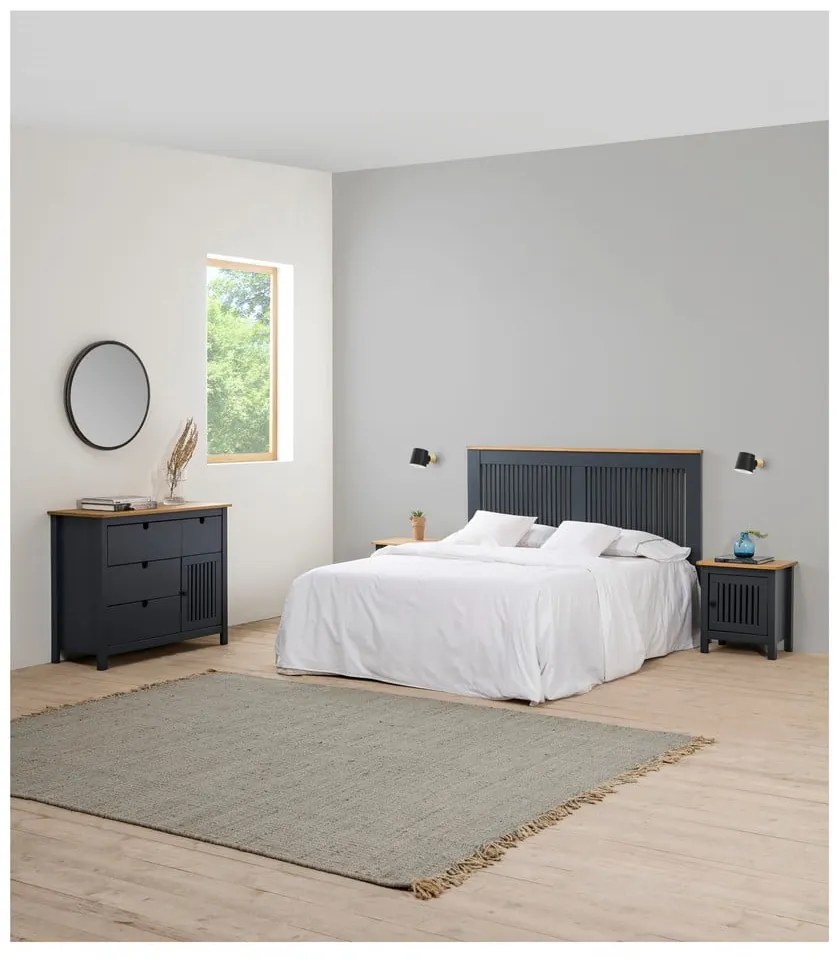 Сиво дървено нощно шкафче Bruna - Marckeric