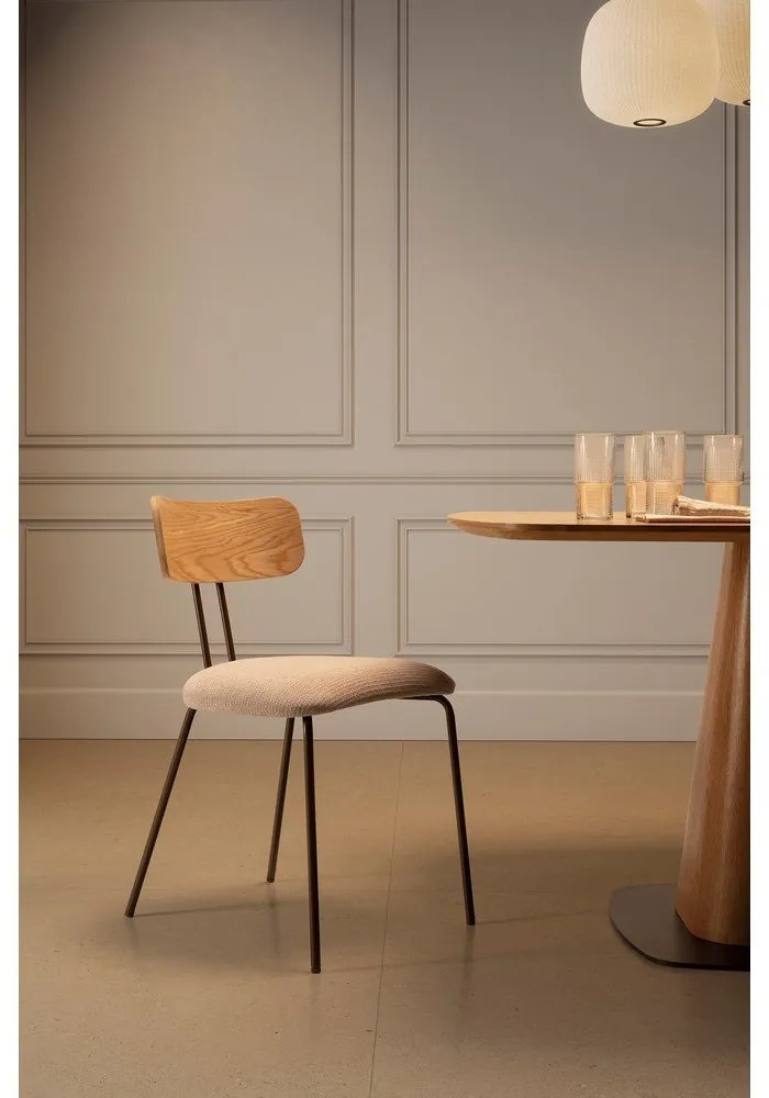 Бежов/в естествен цвят тапициран трапезен стол Olimpia – MOME