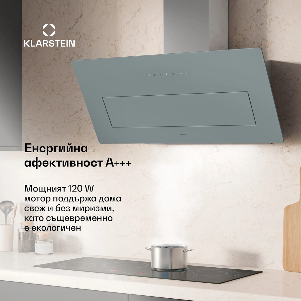 Klarstein SleekAir абсорбатор, A+++, 717 м³/ч, Touch, 90 см