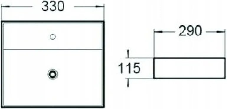 Mexen Mini Монтирана над мивка 33 x 29 см, бяла - 21093300