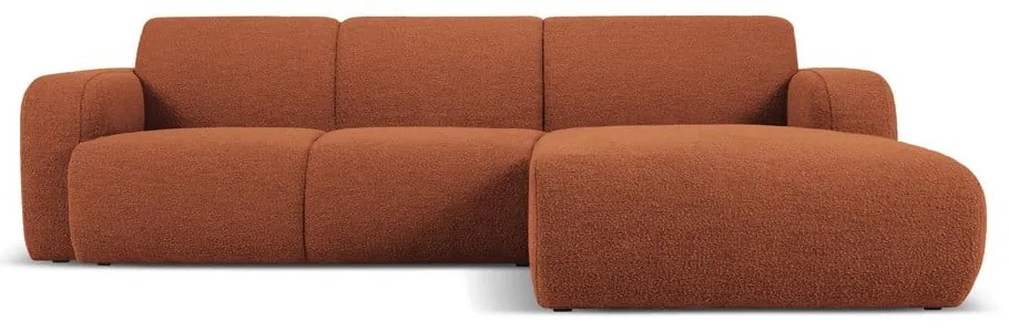 Кафяв ъглов диван от плат букле (десен ъгъл) Molino - Micadoni Home