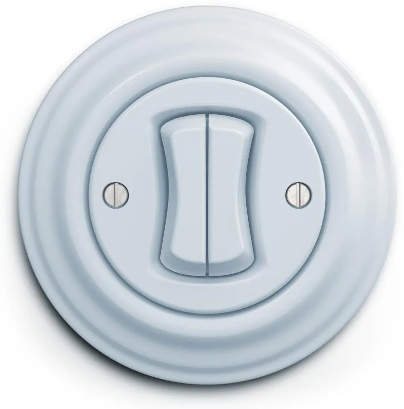 Kliklap - ретро двоен бутон с рамка, син