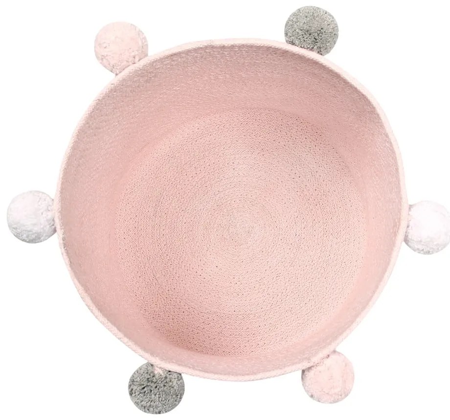 Светлорозова текстилна детска кошница за играчки ø 30x30 cm Bubbly – Lorena Canals
