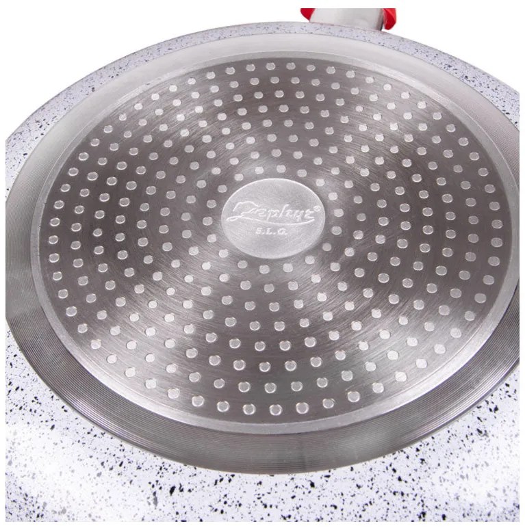 Тиган ZEPHYR Actual line ZP 1319 NM28, 28х5.5 см, Мраморно-керамично покритие, Индукция, Сив/червен