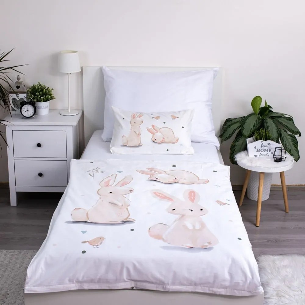 Памучно детско спално бельо 100x135 cm Bunnies – Jerry Fabrics