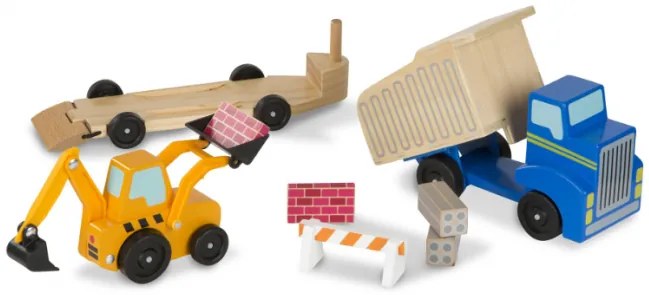 Melissa &amp; Doug - Дървени строителни превозни средства - Самосвал и товарач